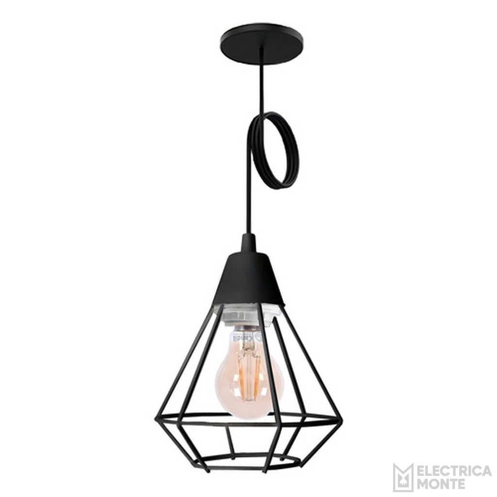 Colgante "JAULA DIAMANTE" con tacita plástica Negro