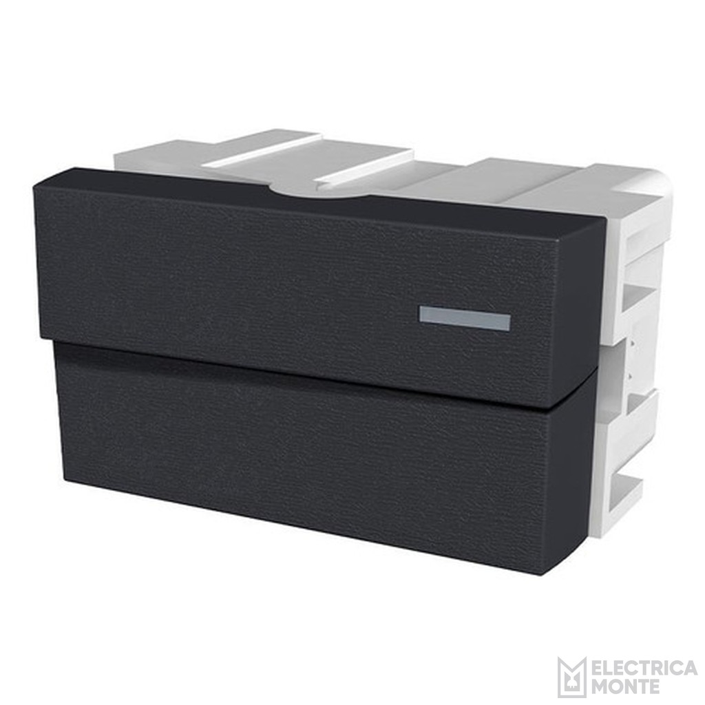 1 Interruptor Unipolar 220Vca - 10A (1 - ½ Módulo en 1) Platinum Negro Jeluz