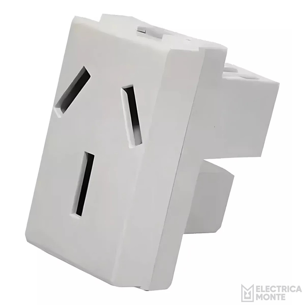 Tomacorriente Bipolar + Tierra 250Vca - 20A Platinum Blanco Jeluz