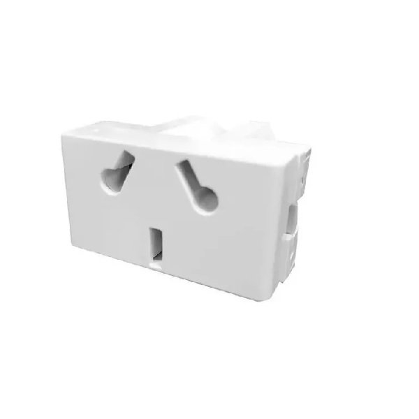 Tomacorriente Bipolar + Tierra 250Vca - Biuso Verona Blanco Jeluz