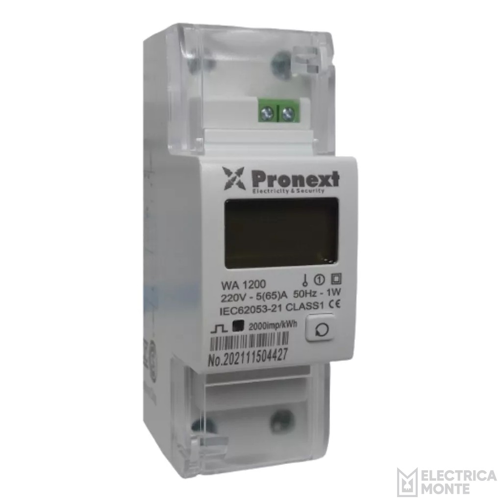 Medidor De Consumo Con Reset Para Riel Din Digital 220v Pronext