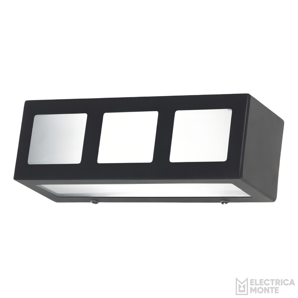 Aplique Difusor Exterior Rectangular Negro Monaco