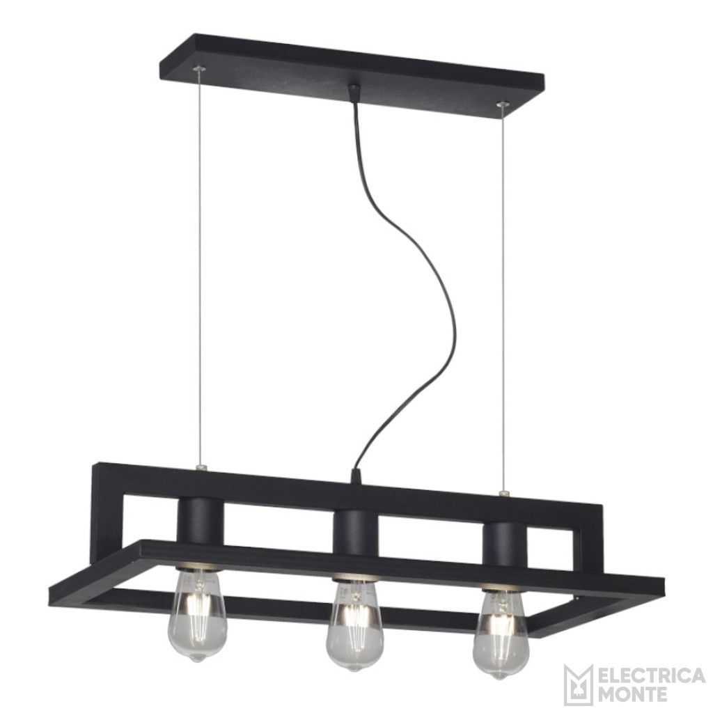 Colgante Cartagena 3 Luces Negro