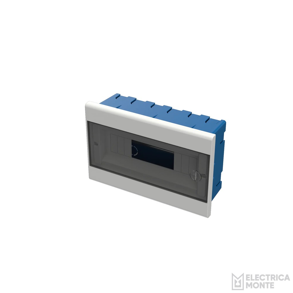 Caja de Embutir c/puerta de 6 a 12 Modulos con Riel Plastico Cabrera