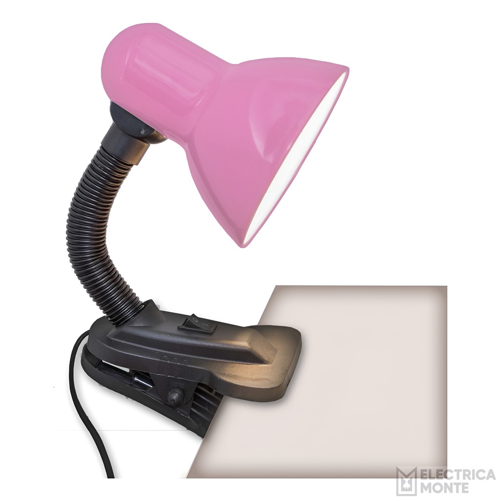 Lampara Velador Pinza Oryx Rosa