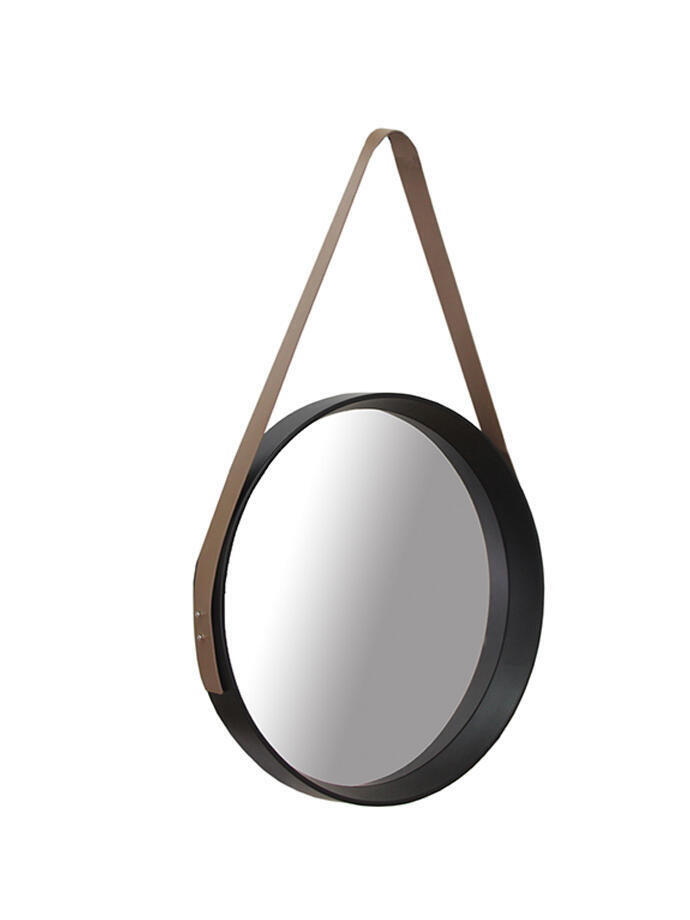 Espejo Circular Deco Colgante Negro