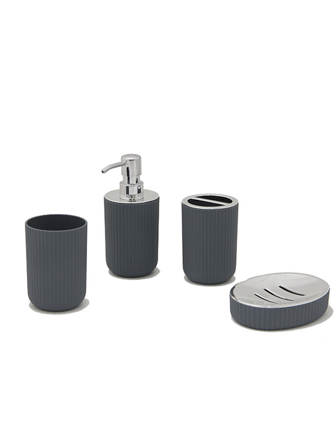 Set de Baño Metalizado Negro