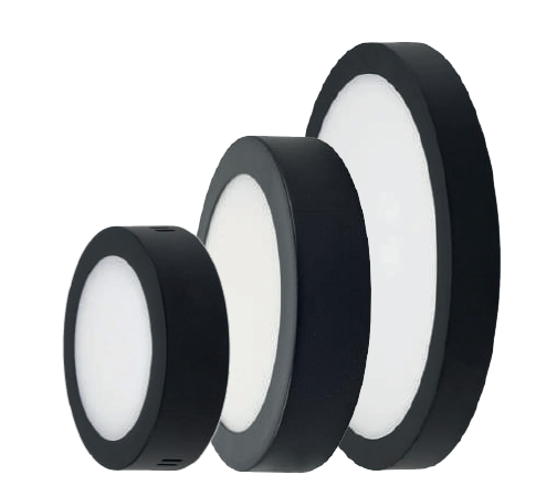 Aplique Plafon Redondo 18W Fria 1350LM Ø220x20mm Negro Yarlux