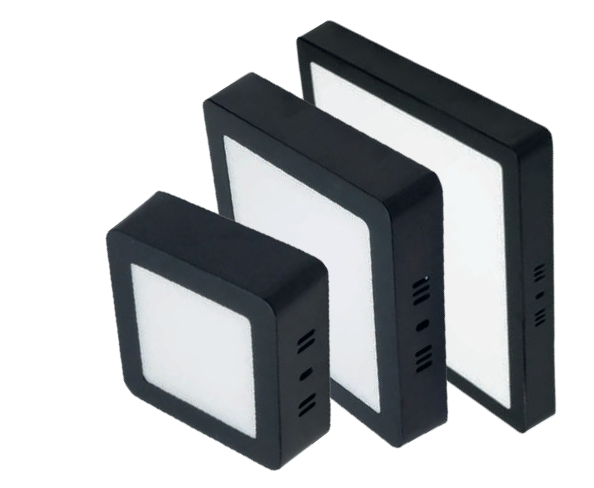 Aplique Plafon Cuadrado 12W Fria 900LM Negro Yarlux