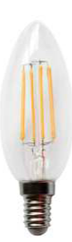 Lampara Deco Vela 4W E14 clara 2700K Dimerizable Yarlux