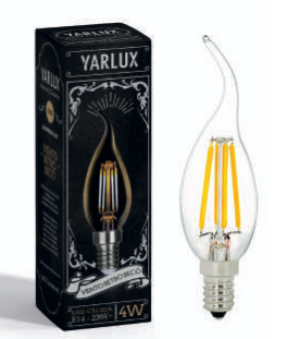 Lampara Deco Velita Viento 4W E14 clara 2700K Yarlux