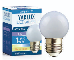Lampara Gota 1W E27 2700K Yarlux