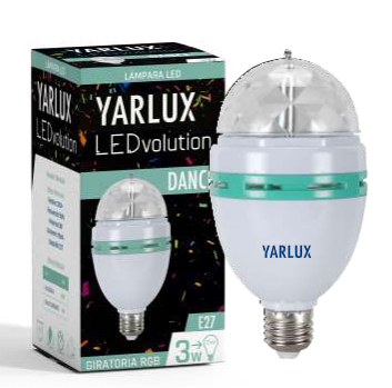 Lampara Dance Rotativa RGB 3W E27 Yarlux