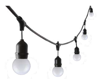 Guirnalda FNB 5 metros 10 portalámparas cable 2x1m Yarlux