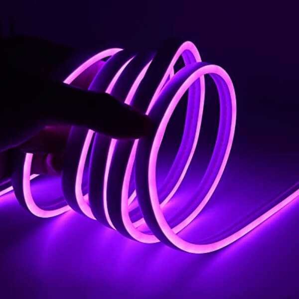 Kit Tira Neon LED 5 mts Completo con Fuente Violeta
