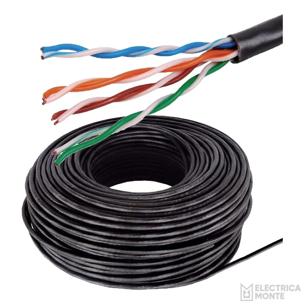 Cable UTP Negro Interior / Exterior Cat. 5 Dodici