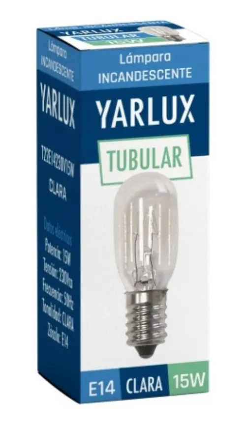 Lampara para maquina de coser Perfume Tubular 15W E14 clara 20X48mm Yarlux