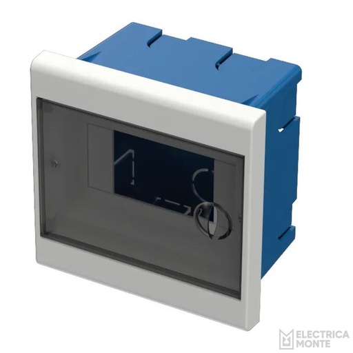 [CE 321] Caja de Embutir c/puerta de 8 Modulos con Riel Plastico Cabrera