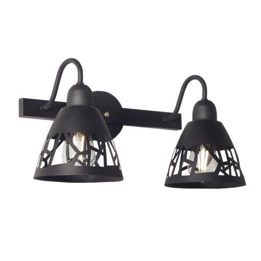 [AP-2304N] Aplique "SANTANDER" Dos Luces Negro
