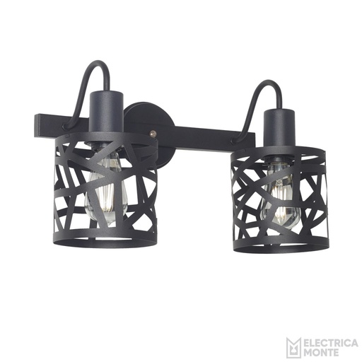 [AP-2310-NT] Aplique "RONDA" 2 Luces Negro