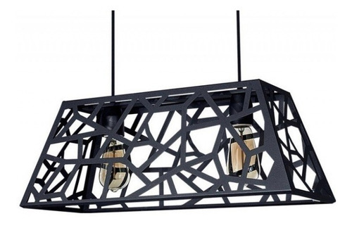 [C-268-NT] Colgante "MERIDA" 2 Luces Negro