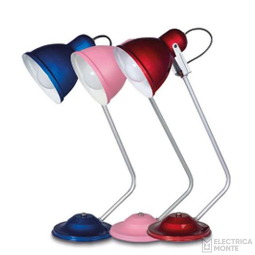 [L-122RO] Lámpara de escritorio c/capuchón de chapa Rojo