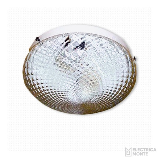 [P-202-BLA] Plafón "BOINA VENECIANO" 20 cm con Base Blanca