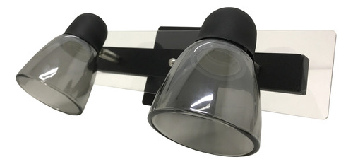 [S-211-NT] Spot Doble "SEGOVIA" con tulipa Negro