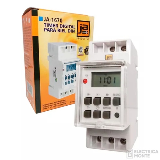 [019SUL182H] Timer Temporizador Digital C/Reset para Riel DIN JA