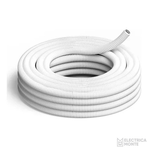 [043-21B] Caño Flexible Corrugado Blanco  1”