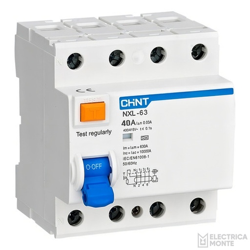 [036nl1-634p40a] Disyuntor 4X40A 30Ma 6Ka Chint