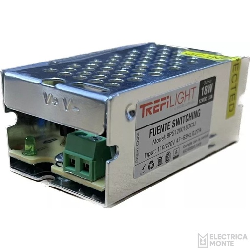 [001IM1801001] Fuente Transformador 12V 18W 1.5A Trefilight