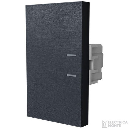 [80351] Interruptor Unipolar 220Vca - 10A (Teclón - 3 Módulos) Platinum Negro Jeluz