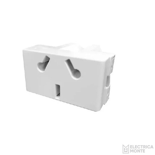 [20067] Tomacorriente Bipolar + Tierra 250Vca - Biuso Verona Blanco Jeluz