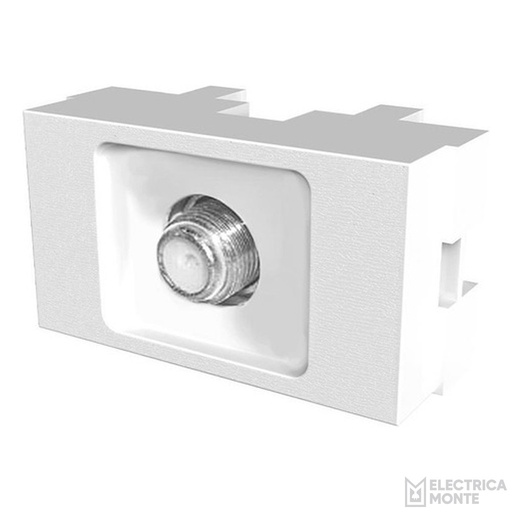 [60209] Toma TV c/ acople roscado pin fino 0 db 75ohm Platinum Blanco Jeluz