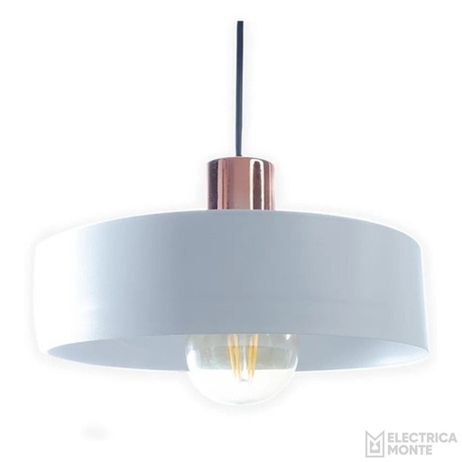 [840710] Colgante de Chapa Hebe 25 cm Blanco Texturado / Cobre