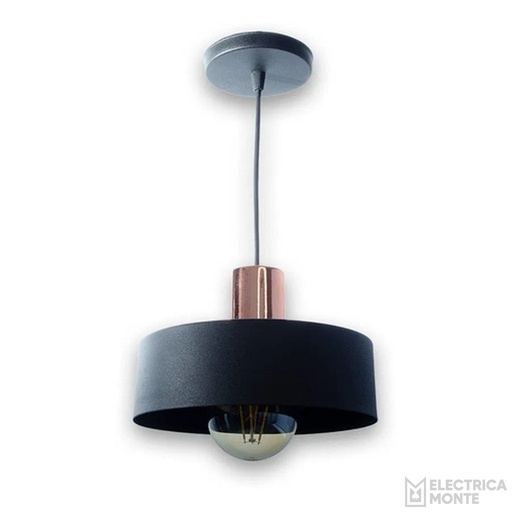 [840711] Colgante de Chapa Hebe 25 cm Negro Texturado / Cobre