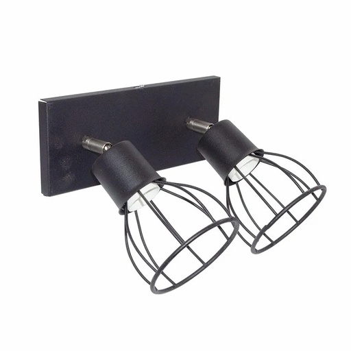 [732102] Spot Malta 2 Luces Negro Texturado