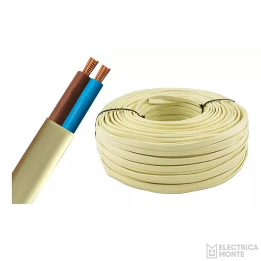 [CH250BL] Cable Envainado Chato 2x0,50mm Blanco Argenplas