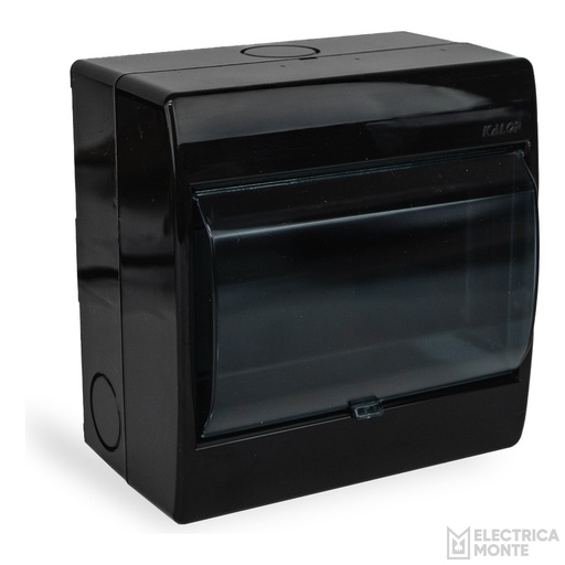 [KL02486T] Caja 6 módulos con puerta Negra Kalop