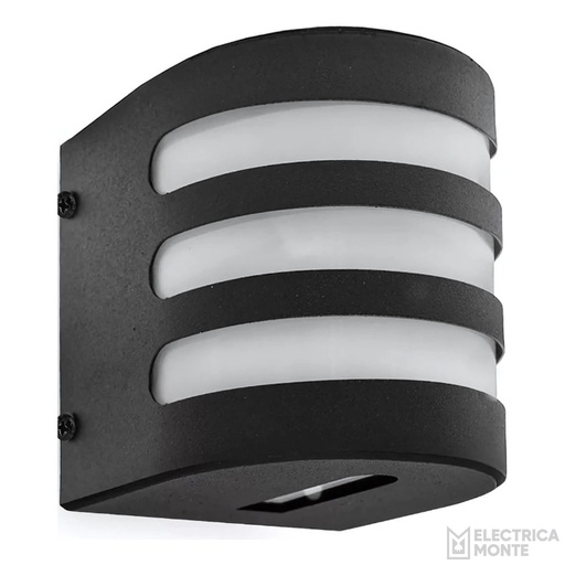 [AP-1600N] Aplique Difusor Exterior Tubular  Negro Monaco