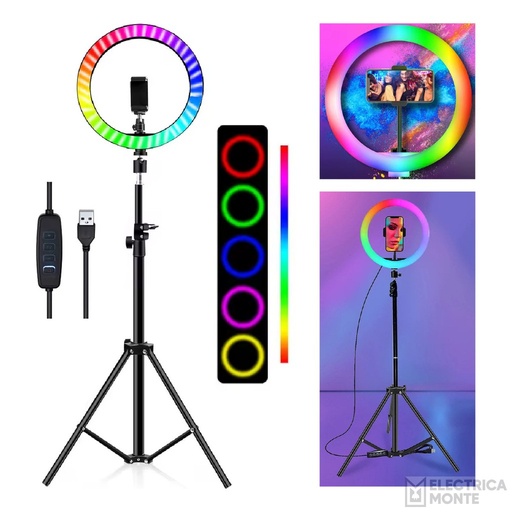 [MJ26KA] Aro de Selfie RGB + Tripode 26cm Oryx