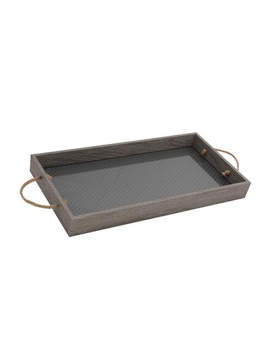 [BP104M] Bandeja de Madera c/ Fondo de Vidrio Marrón