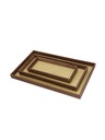 Set de 3 Bandejas de Madera con Fondo de Vidrio Ratan Marrón Oscuro