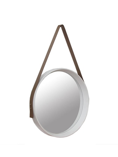 [EP5252W] Espejo Circular Deco Colgante Blanco