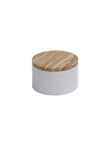 [LT3023B] Lata Organizadora con Tapa de Madera Blanco