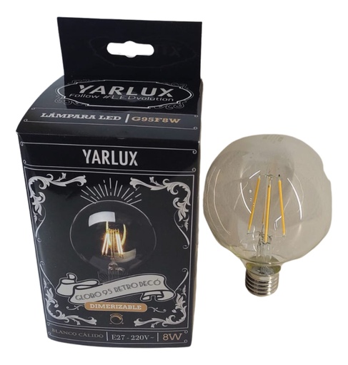 [163028] Lampara Deco Globo 95mm 8W E27 clara 2700K Dimerizable Yarlux